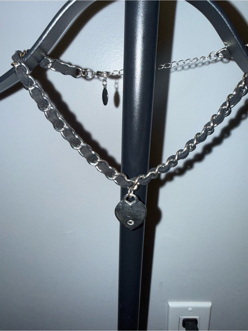 Guess Silver Heart Padlock Choker Necklace